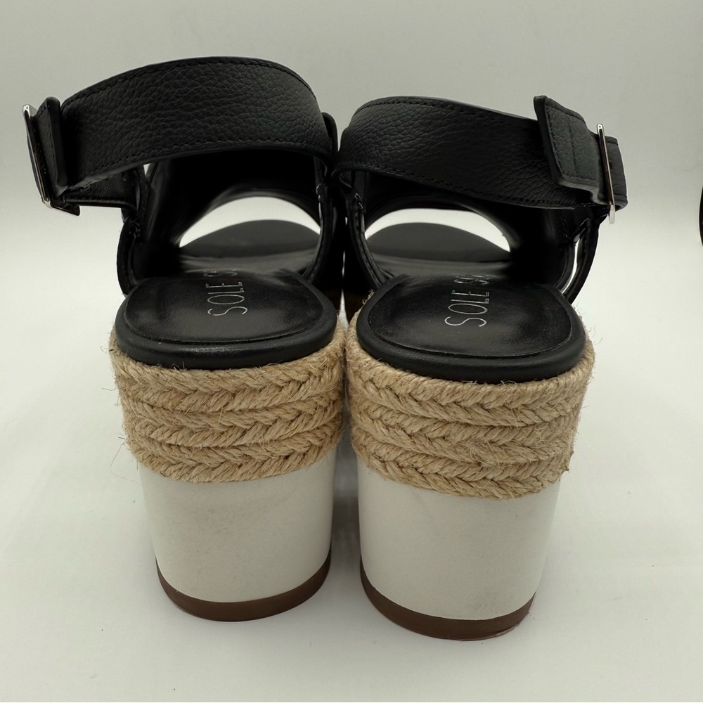 Sole Society Ayelani Boho Black Espadrille Wedge Open Toe Sandals SZ 9M - Picture 3 of 16